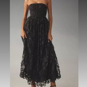 Anthropologie Payal Jain Strapless Lace Maxi Dress